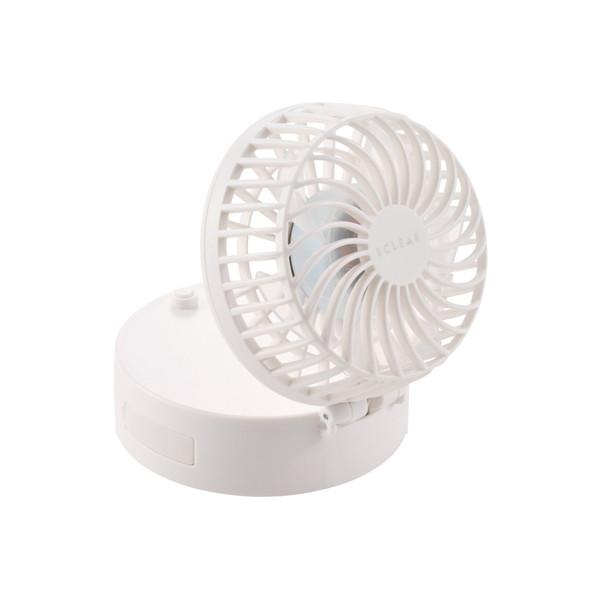 エレコム FAN-U251WH 携帯 扇風機 2way &lt; 卓上 / 首掛け &gt; USB Type-...