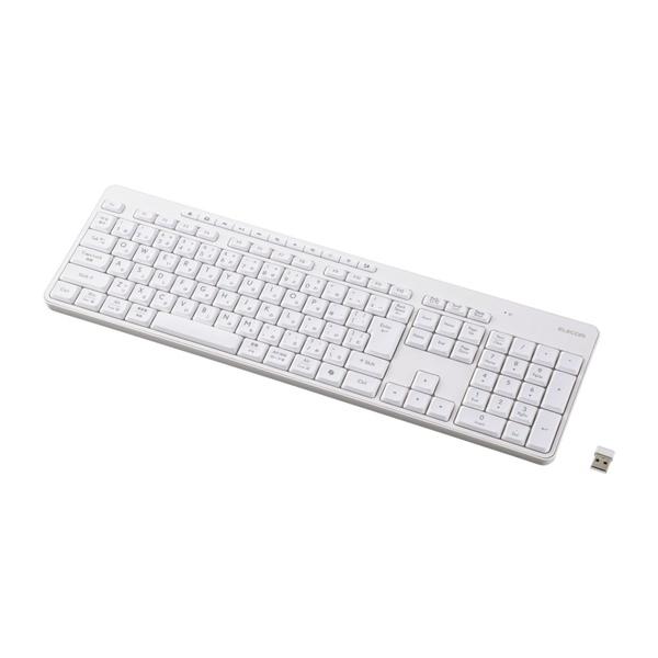 エレコム TK-QT11FDMWH キーボード 無線2.4GHz 静音 フルサイズ メンブレン式 ホ...