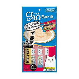 【 セット販売 】チャオ ちゅ〜る 下部尿路配慮 とりささみ ( 14g×4本 ) ×6コ ［ちゅーる］ キャットフード 猫 ネコ ねこ キャット cat ニャンちゃん