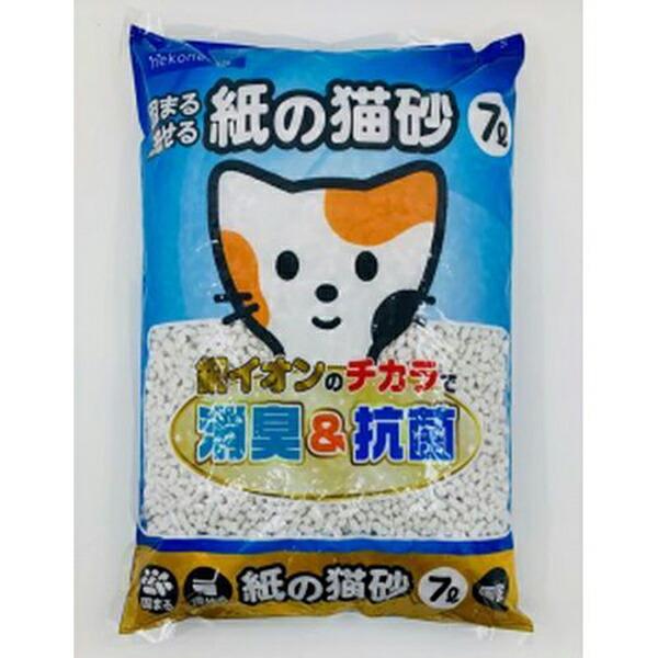 (3個セット) ペット ライブラリー nekoneru 固まる 流せる 紙の 猫砂 7L
