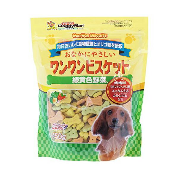 【3個セット】 ドギーマン 犬用おやつ おなかにやさしいワンワンビスケット 緑黄色野菜 450g ド...