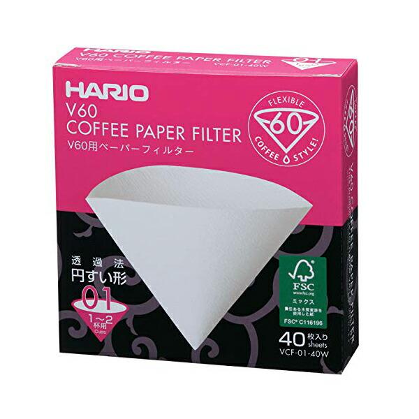 ハリオ VCF-01-40W V60 ペーパーフィルター 酸素漂白01 HARIO 沖縄 ライフスタ...