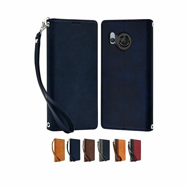 shizukawill AQUOS R8 手帳型 本革調ケース SHAQR8NAVY