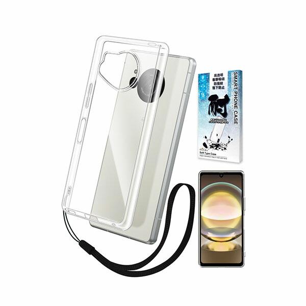 shizukawill AQUOS R8 ストラップホール付 TPU クリアケース SHAQR8CL