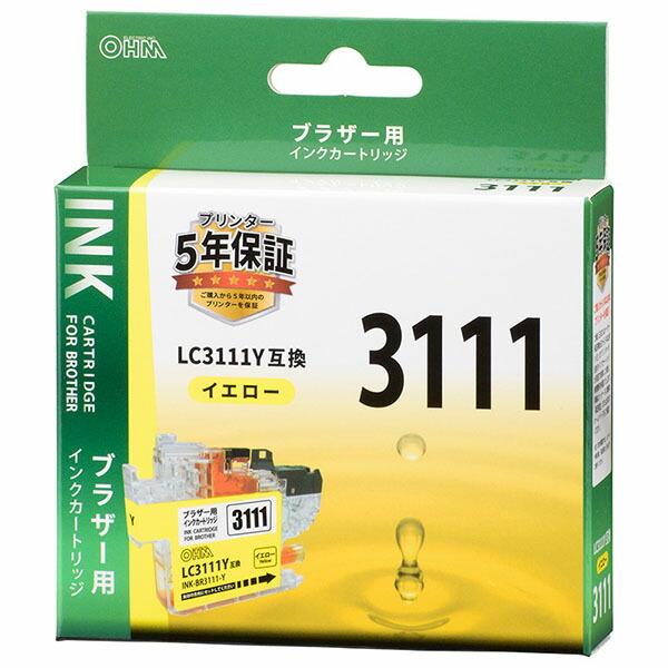 オーム電機 INK-BR3111-Y ブラザー LC3111Y互換 (イエロー×1) ブラザー互換イ...