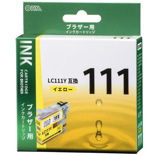 オーム電機 INK-B111B-Y ブラザー互換インク 111 Y  OHM 互換インク 互換プリン...