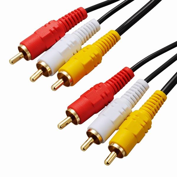 オーム電機 VIS-C20R3-K AVコード 3P-3P 2MV  OHM ビデオ接続コード ビデ...