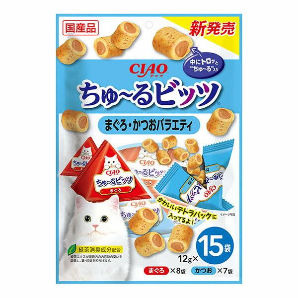 【10個セット】 いなばペットフード CIAO ちゅ〜るビッツ まぐろかつおバラエティ 12g×15...