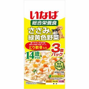 (12個セット) いなば ささみと緑黄色野菜 14歳からのとり軟骨入り 60g×3袋
