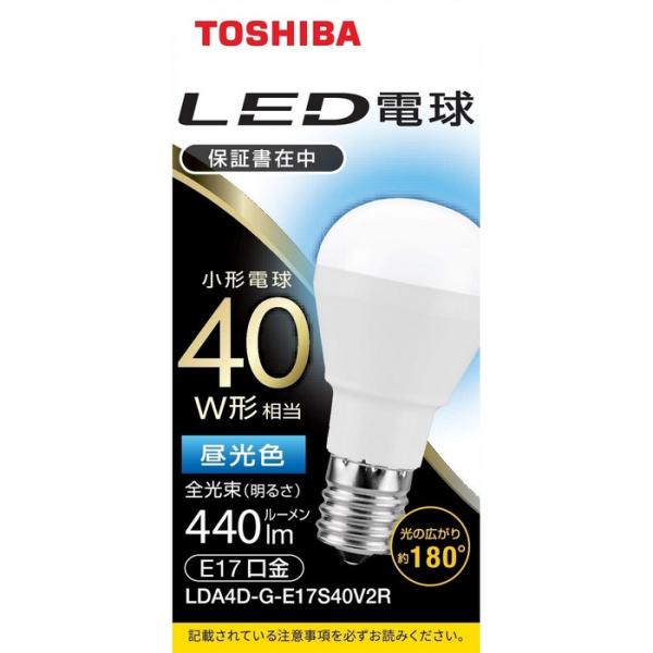 (3個セット) 東芝 LED電球 ミニクリプトン球広配光 E17 40W 昼光色 LDA4DGE17...