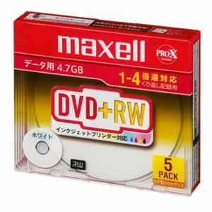 日立マクセル マクセル D+RW47PWB.S1P5S A データ用DVD+RW 4.7GB 1-4...