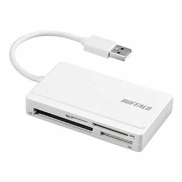 バッファロー BSCR300U2WH USB2.0 マルチカードリーダー ケーブル収納モデル ホワイ...