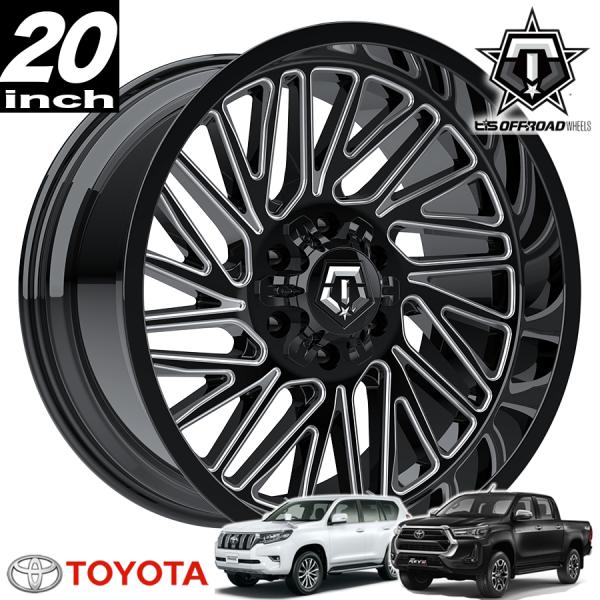 TIS OFFROAD 553BM グロスブラックミルド 20インチアルミホイール 20x10 6H...