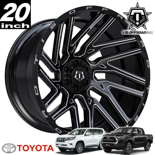 TIS OFFROAD 554BM グロスブラックミルド 20インチアルミホイール 20x10 6H...