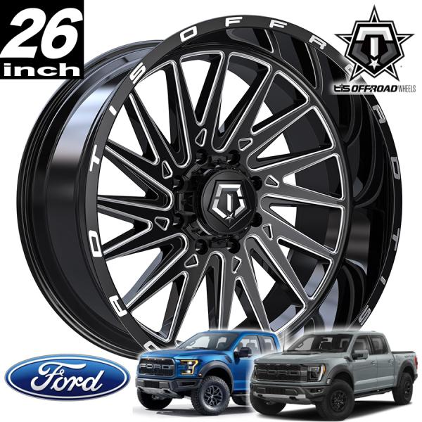 TIS OFFROAD 547BM グロスブラックミルド 26インチアルミホイール 26x12 6H...