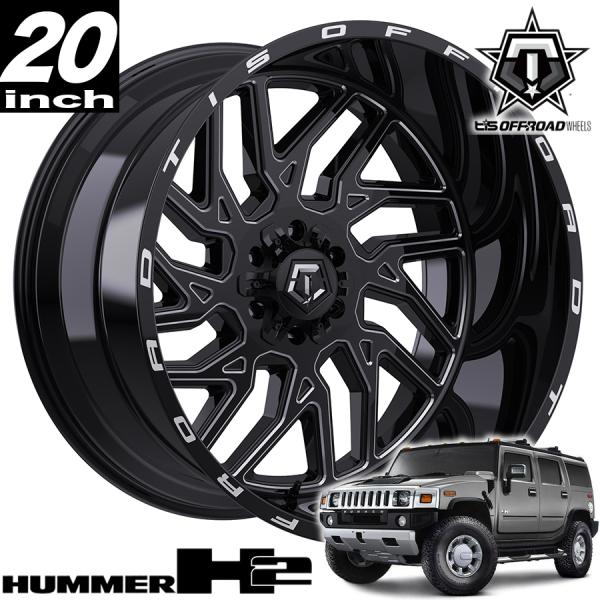 TIS OFFROAD 544BM グロスブラックミルド 20インチアルミホイール 20x12 8H...