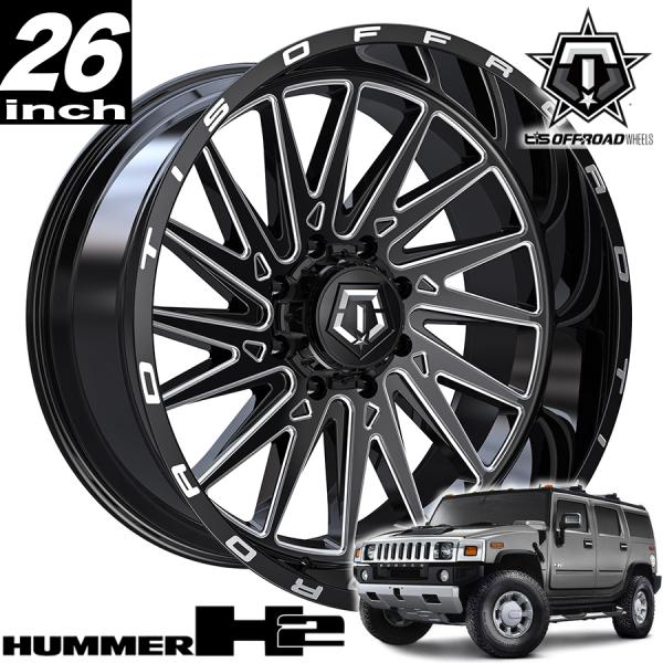TIS OFFROAD 547BM グロスブラックミルド 26インチアルミホイール 26x12 8H...