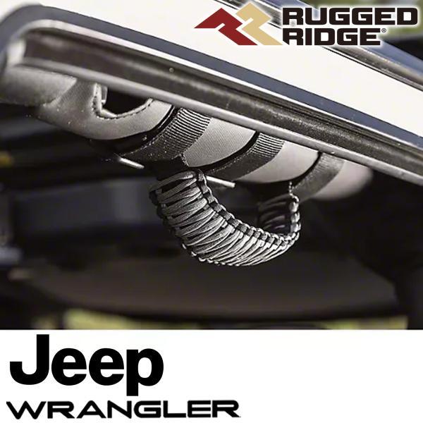 RUGGED RIDGE グラブハンドル パラコード グレー 2個セット ジープ JLラングラー J...
