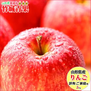 【8月下旬から順次出荷予定】山形県産 訳あり りんご サンふじ 2kg(ご家庭用/8玉前後入り/生食可)※日時指定はメールで※