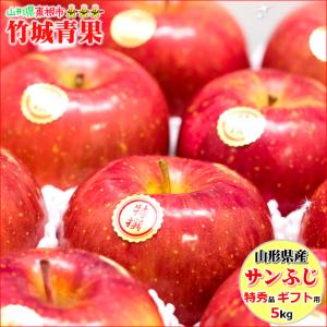 【 あすつく対応/出荷中 】山形県産 冬ギフト りんご サンふじ 5kg (贈答用/特秀品/14〜18玉入り)