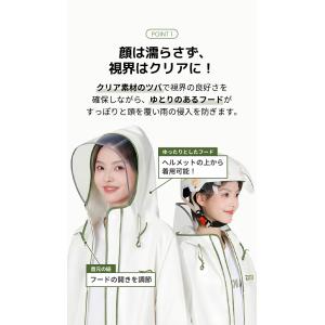 レインコート レディース 軽量 防水 ロング丈...の詳細画像2