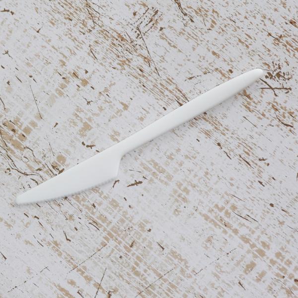 C−PLA ナイフ 17ｃｍ 白 ホワイト 1,000本セット  バイオプラスティック カトラリー ...