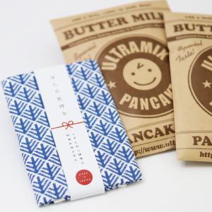 ウルトラミックスパンケーキとかやふきんのごあいさつギフトセット 葵 ブルー  / パンケーキミックス パンケーキ ホットケーキ