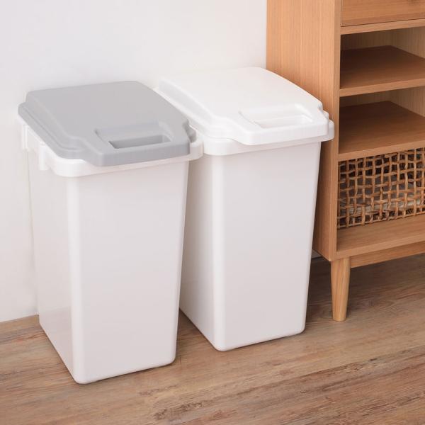 抗菌ペール 防臭 45JS ホワイト 白  防汚 容量約45L ゴミ箱 蓋付き 取っ手付き 日本製 ...