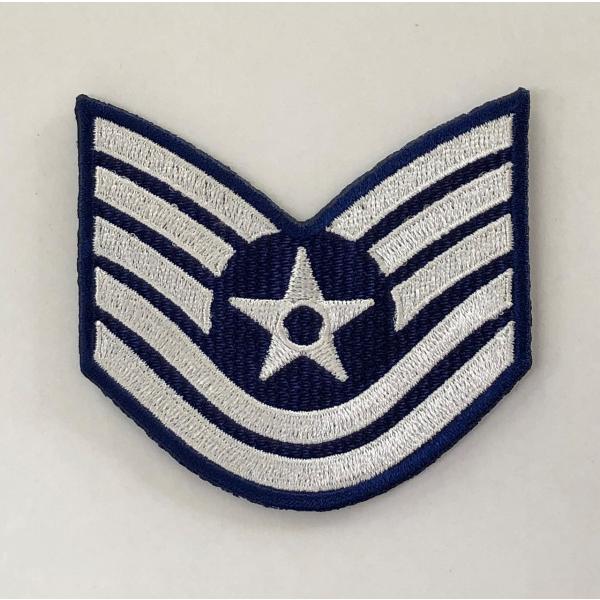 【送料無料】ミリタリーワッペン U.S.NABY　ネイビー　アメリカ空軍　技能軍曹階級章　刺繍ワッペ...