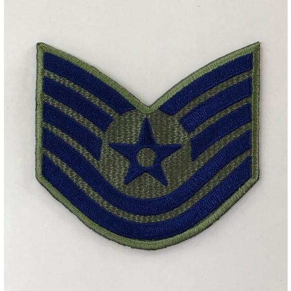 【送料無料】ミリタリーワッペン U.S.NABY　ネイビー　アメリカ空軍　技能軍曹階級章　刺繍ワッペ...