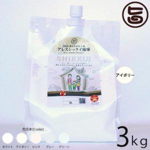 アレスシックイ琉球 アイボリー 3kg パウチタイプ 内装用 漆喰塗料 沖縄産消石灰系仕上塗料 防火認定材料｜umaimon-hunter