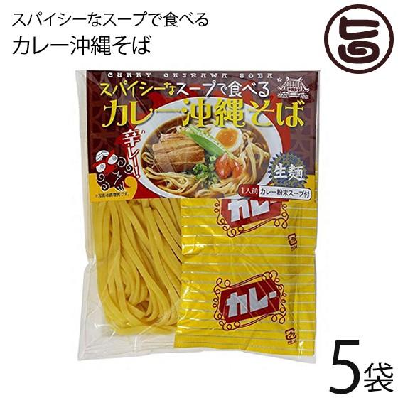 スパイシーなスープで食べるカレー沖縄そば 118g×5P 琉津 生麺 スープ付き お手軽 便利 沖縄...