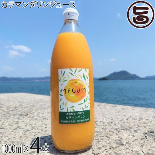 カラマンダリンジュース 1000ml×4本 島恵自然農園 無添加果汁100％ 農薬 化学肥料 除草剤...