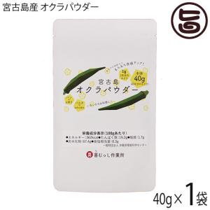 宮古島産 オクラパウダー 40g×1袋 喜むっし作業所 沖縄 希少 野菜 健康管理 人気 オクラ粉末 コンドロイチン｜umaimon-hunter