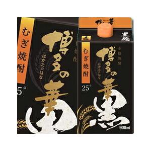 福徳長 25度 本格焼酎 博多の華 黒麹 麦 900mlパック×1ケース
