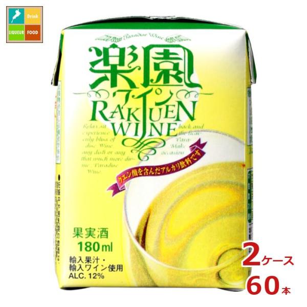 清洲桜醸造 楽園ワイン ミニ 白180ml紙パック×2ケース（全60本）送料無料 爆買