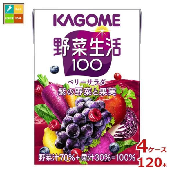 カゴメ 野菜生活100 ベリーサラダ100ml×4ケース（全120本） 送料無料