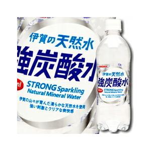 【送料無料】サンガリア　伊賀の天然水　強炭酸水500ml×2ケース（全48本）