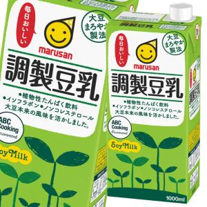 マルサン 調製豆乳1L 紙パック ×3ケース（全18本） 送料無料｜umaimon-oumi