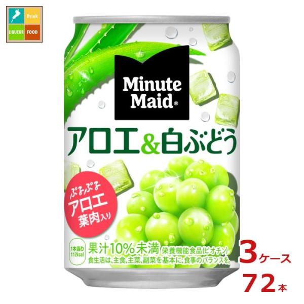 コカ コーラ ミニッツメイド アロエ&amp;白ぶどう280g缶×3ケース（全72本） 送料無料