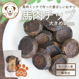 犬 おやつ 無添加 小袋 うまかみかみ 馬肉 チップ 大きめ 5cm 50g モンゴル産 愛犬のおやつ (26.11.13)
