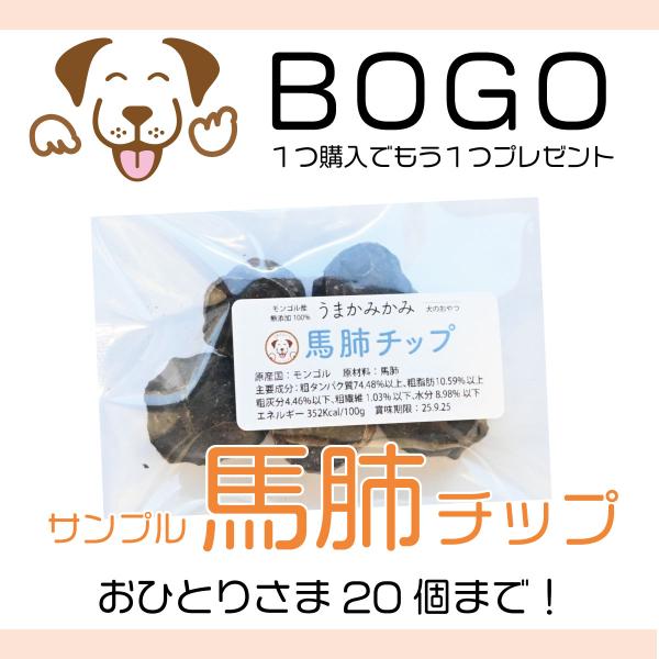 犬 おやつ 無添加 馬肺チップ サンプル 小さめ2cm お配りおやつ モンゴル産 [BOGO]1つ購...