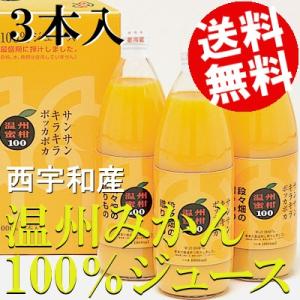 みかんジュース ストレート 温州 3本 1L 西宇和 愛媛県 国産 送料無料 贈答品 お取り寄せ