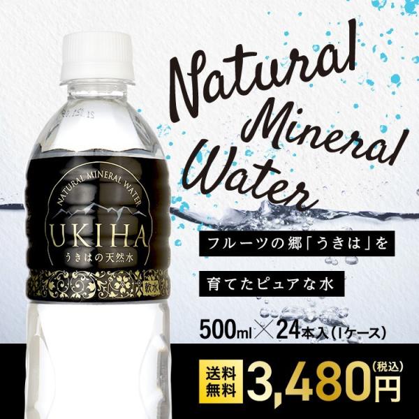 うきはの水 送料無料 500ml×24本 ナチュラルミネラルウォーター 水 ペットボトル 軟水 福岡...