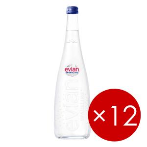 エビアン スパークリング グラスボトル 750ml(瓶) 【12本(1ケース)】 (ガス入り・炭酸入り) ※ご贈答対応不可※常温便｜umano