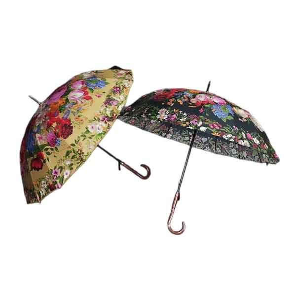 晴雨兼用傘 日本製 GRACITO グラシト レディース傘 16本骨長傘 55cm 1枚張り フラワ...