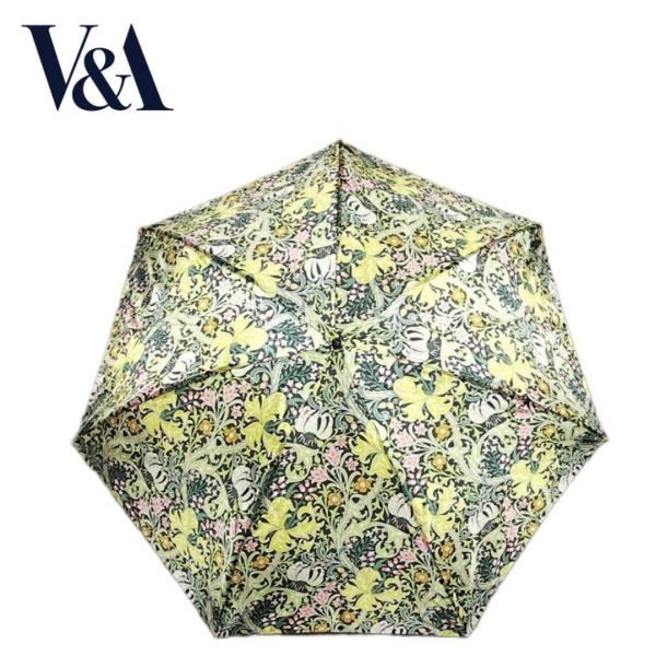 晴雨兼用傘 日本製 V&amp;A（ヴィクトリア＆アルバート博物館） レディース折りたたみ傘 55cm ゴー...