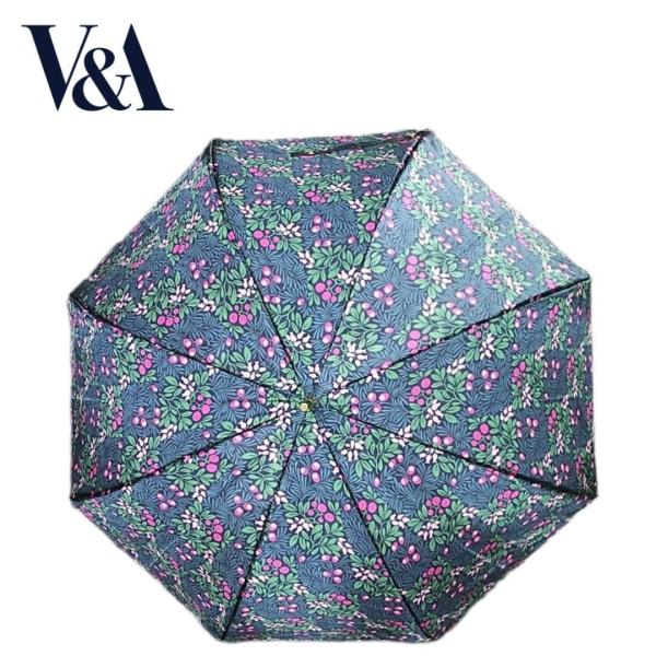 晴雨兼用傘 日本製 V&amp;A（ヴィクトリア＆アルバート博物館） レディース深張り長傘 58cm イチイ...