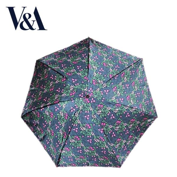 晴雨兼用傘 日本製 V&amp;A（ヴィクトリア＆アルバート博物館） レディース 折りたたみ傘 55cm イ...