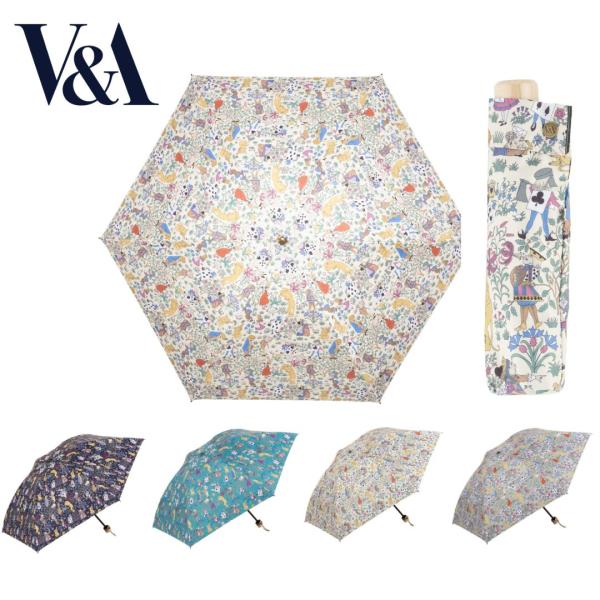 VA54026 V＆Aアリス柄プリント 晴雨兼用ミニ傘 一級遮光 遮熱効果 晴雨兼用 ３段式ミニ傘 ...